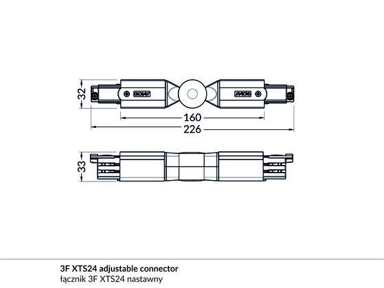 (EOL) łącznik 3F XTS24-3 nastawny biały