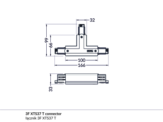 (EOL) łącznik 3F XTS37-2 T czarny