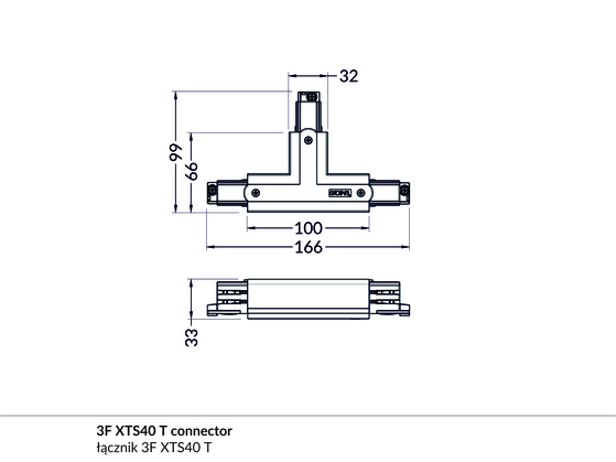 (EOL) łącznik 3F XTS40-3 T biały