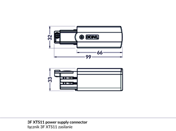 łącznik 3F XTS11-2 zasilanie czarny