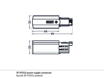 łącznik 3F XTS12-2 zasilanie czarny
