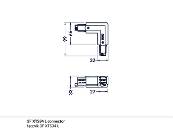 łącznik 3F XTS34-2 L czarny