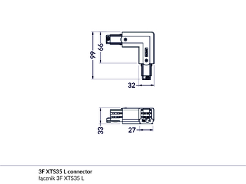 łącznik 3F XTS35-2 L czarny