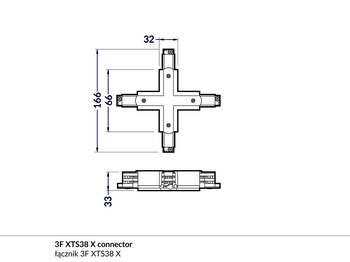 (EOL) łącznik 3F XTS38-2 X czarny