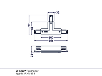 (EOL) łącznik 3F XTS39-2 T czarny