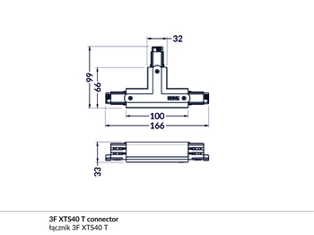 (EOL) łącznik 3F XTS40-2 T czarny